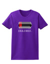 Battery Drained Womens Dark T-Shirt-TooLoud-Purple-X-Small-Davson Sales