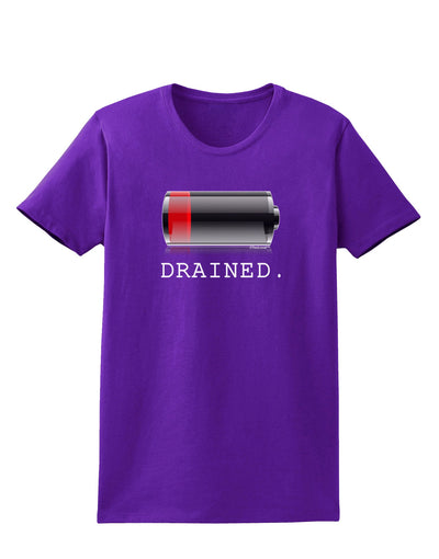 Battery Drained Womens Dark T-Shirt-TooLoud-Purple-X-Small-Davson Sales