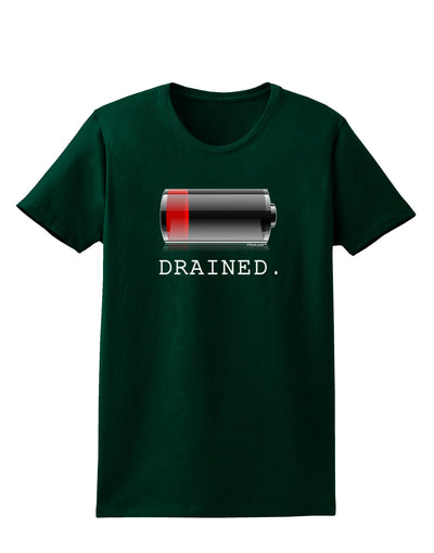 Battery Drained Womens Dark T-Shirt-TooLoud-Forest-Green-Small-Davson Sales