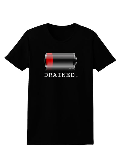 Battery Drained Womens Dark T-Shirt-TooLoud-Black-X-Small-Davson Sales