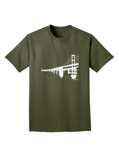 Bay Bridge Cutout Design Adult Dark T-Shirt by TooLoud-Mens T-Shirt-TooLoud-Military-Green-Small-Davson Sales