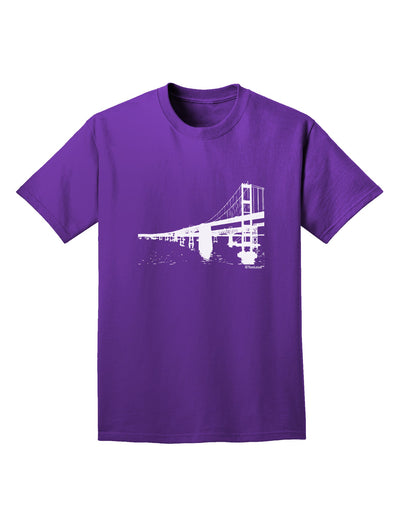 Bay Bridge Cutout Design Adult Dark T-Shirt by TooLoud-Mens T-Shirt-TooLoud-Purple-Small-Davson Sales