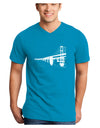 Bay Bridge Cutout Design Adult Dark V-Neck T-Shirt by TooLoud-Mens V-Neck T-Shirt-TooLoud-Turquoise-Small-Davson Sales