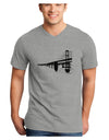 Bay Bridge Cutout Design Adult V-Neck T-shirt by TooLoud-Mens V-Neck T-Shirt-TooLoud-HeatherGray-Small-Davson Sales