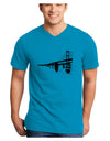 Bay Bridge Cutout Design Adult V-Neck T-shirt by TooLoud-Mens V-Neck T-Shirt-TooLoud-Turquoise-Small-Davson Sales