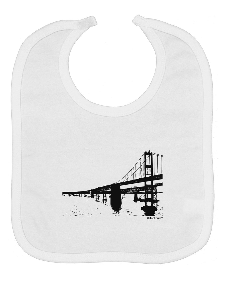 Bay Bridge Cutout Design Baby Bib by TooLoud