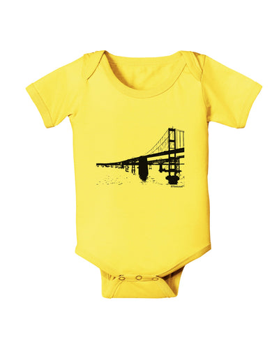 Bay Bridge Cutout Design Baby Romper Bodysuit by TooLoud-Baby Romper-TooLoud-Yellow-06-Months-Davson Sales