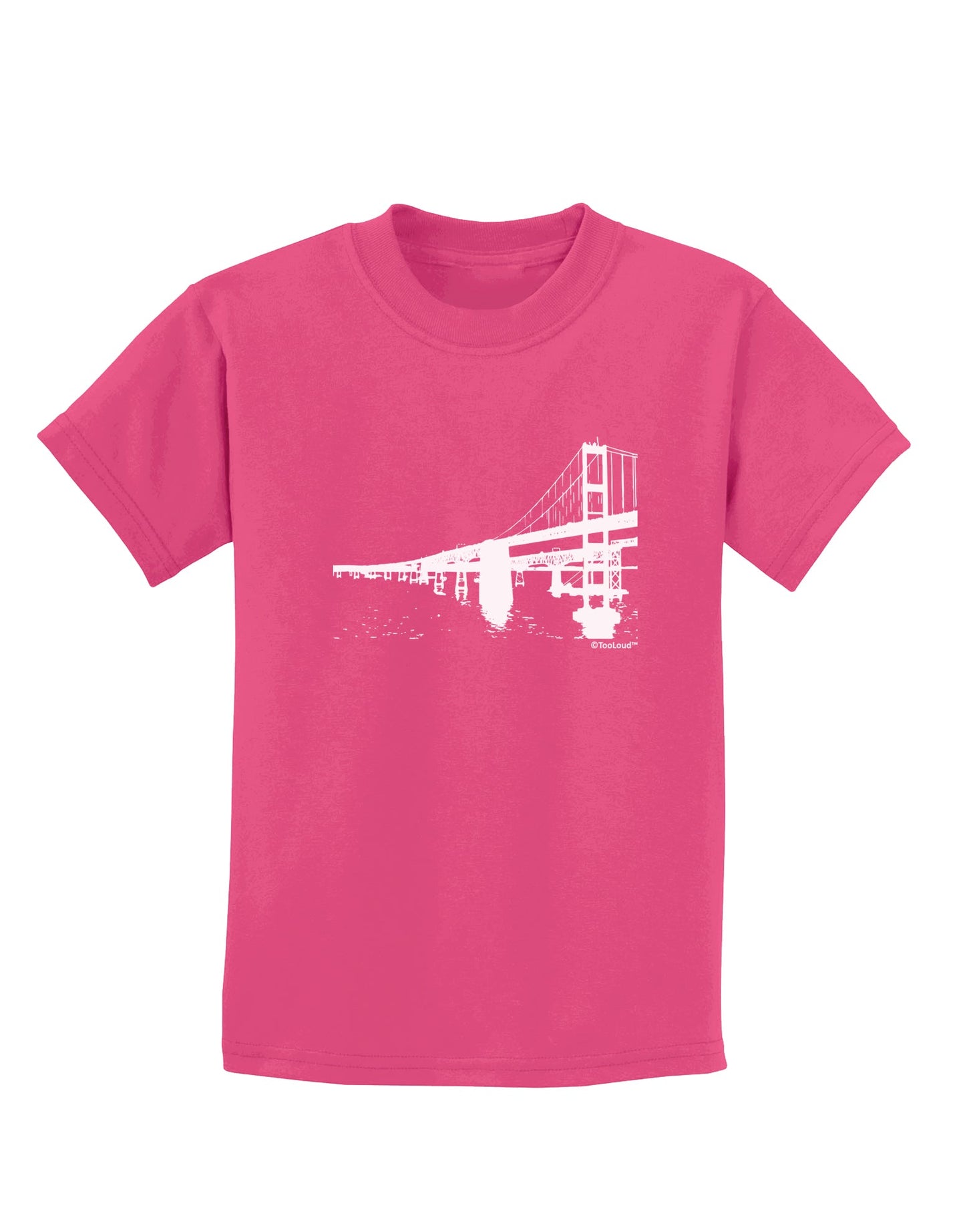 Bay Bridge Cutout Design Childrens Dark T-Shirt by TooLoud-Childrens T-Shirt-TooLoud-Sangria-X-Small-Davson Sales
