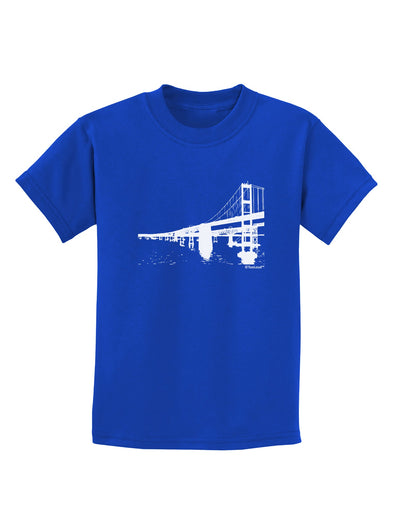 Bay Bridge Cutout Design Childrens Dark T-Shirt by TooLoud-Childrens T-Shirt-TooLoud-Royal-Blue-X-Small-Davson Sales