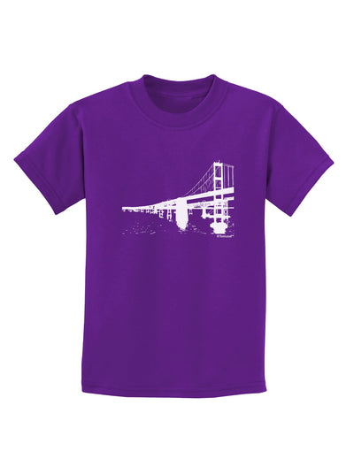 Bay Bridge Cutout Design Childrens Dark T-Shirt by TooLoud-Childrens T-Shirt-TooLoud-Purple-X-Small-Davson Sales