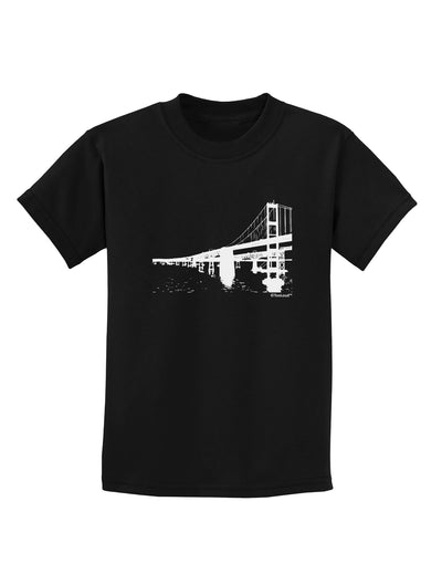 Bay Bridge Cutout Design Childrens Dark T-Shirt by TooLoud-Childrens T-Shirt-TooLoud-Black-X-Small-Davson Sales