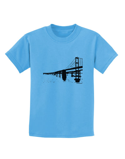 Bay Bridge Cutout Design Childrens T-Shirt by TooLoud-Childrens T-Shirt-TooLoud-Aquatic-Blue-X-Small-Davson Sales