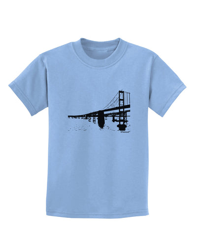 Bay Bridge Cutout Design Childrens T-Shirt by TooLoud-Childrens T-Shirt-TooLoud-Light-Blue-X-Small-Davson Sales