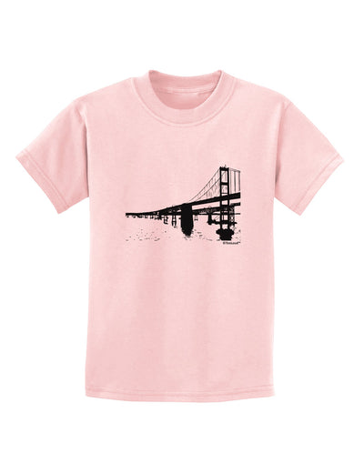 Bay Bridge Cutout Design Childrens T-Shirt by TooLoud-Childrens T-Shirt-TooLoud-PalePink-X-Small-Davson Sales