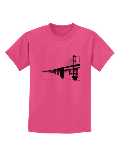 Bay Bridge Cutout Design Childrens T-Shirt by TooLoud-Childrens T-Shirt-TooLoud-Sangria-X-Small-Davson Sales