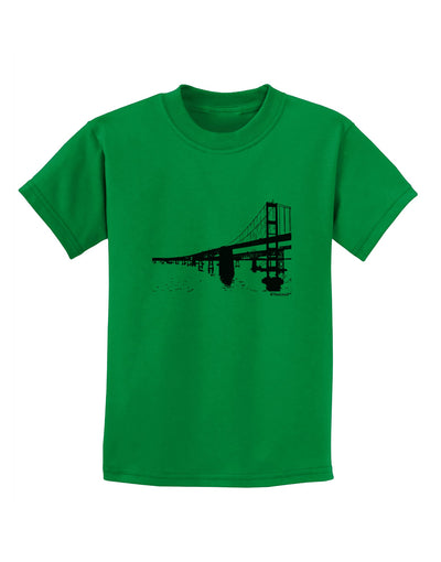 Bay Bridge Cutout Design Childrens T-Shirt by TooLoud-Childrens T-Shirt-TooLoud-Kelly-Green-X-Small-Davson Sales