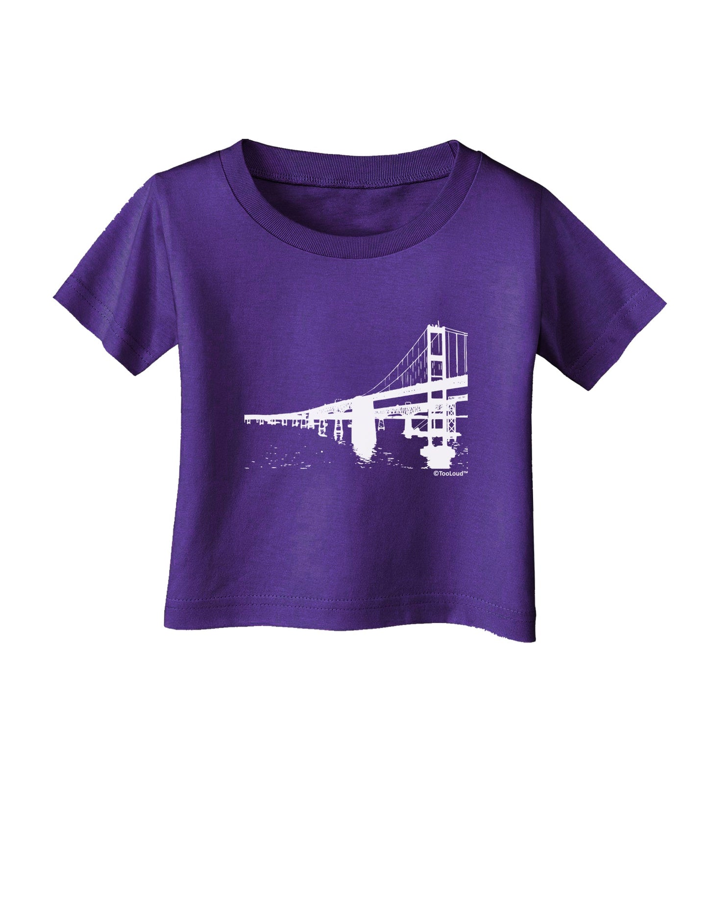 Bay Bridge Cutout Design Infant T-Shirt Dark by TooLoud-Infant T-Shirt-TooLoud-Purple-06-Months-Davson Sales