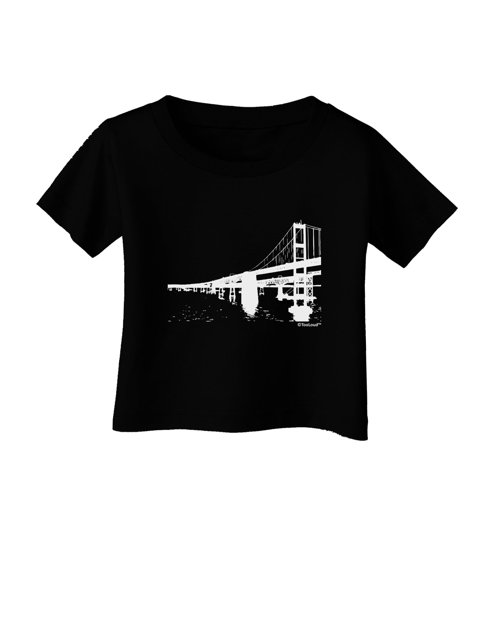 Bay Bridge Cutout Design Infant T-Shirt Dark by TooLoud-Infant T-Shirt-TooLoud-Black-06-Months-Davson Sales