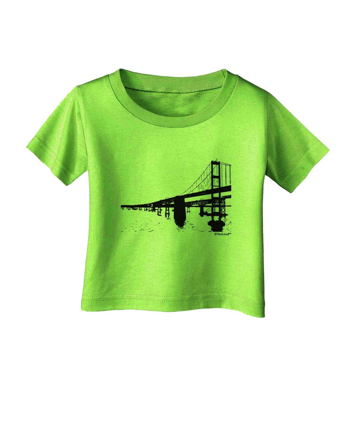 Bay Bridge Cutout Design Infant T-Shirt by TooLoud-Infant T-Shirt-TooLoud-Lime-Green-06-Months-Davson Sales