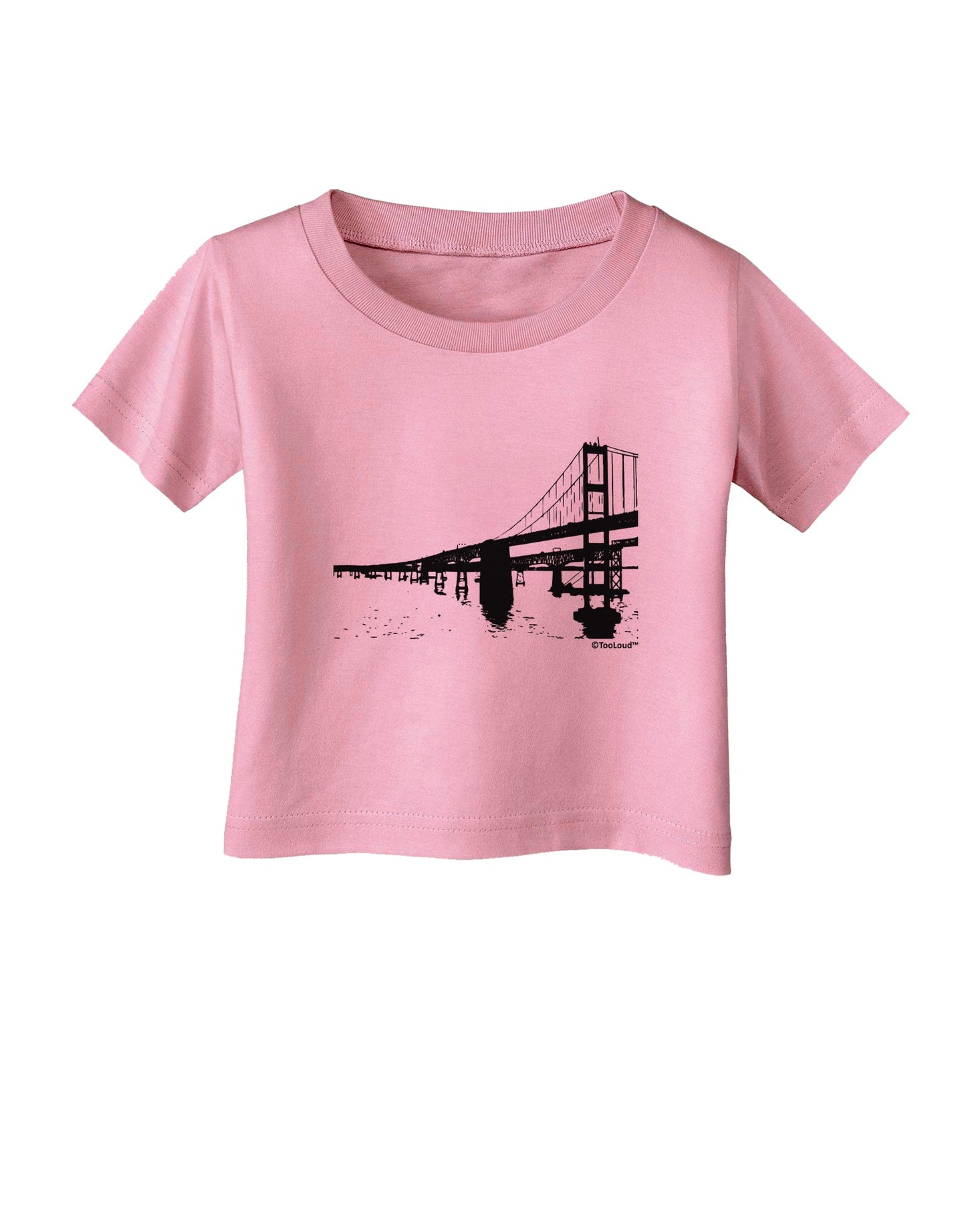Bay Bridge Cutout Design Infant T-Shirt by TooLoud-Infant T-Shirt-TooLoud-Candy-Pink-06-Months-Davson Sales