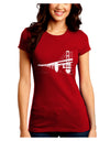 Bay Bridge Cutout Design Juniors Crew Dark T-Shirt by TooLoud-T-Shirts Juniors Tops-TooLoud-Red-Juniors Fitted Small-Davson Sales