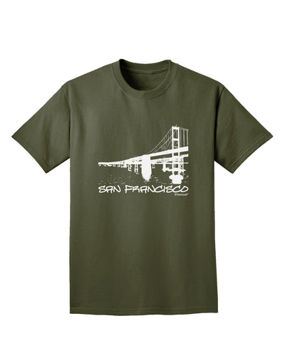 Bay Bridge Cutout Design - San Francisco Adult Dark T-Shirt by TooLoud-Mens T-Shirt-TooLoud-Military-Green-Small-Davson Sales