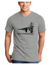 Bay Bridge Cutout Design - San Francisco Adult V-Neck T-shirt by TooLoud-Mens V-Neck T-Shirt-TooLoud-HeatherGray-Small-Davson Sales