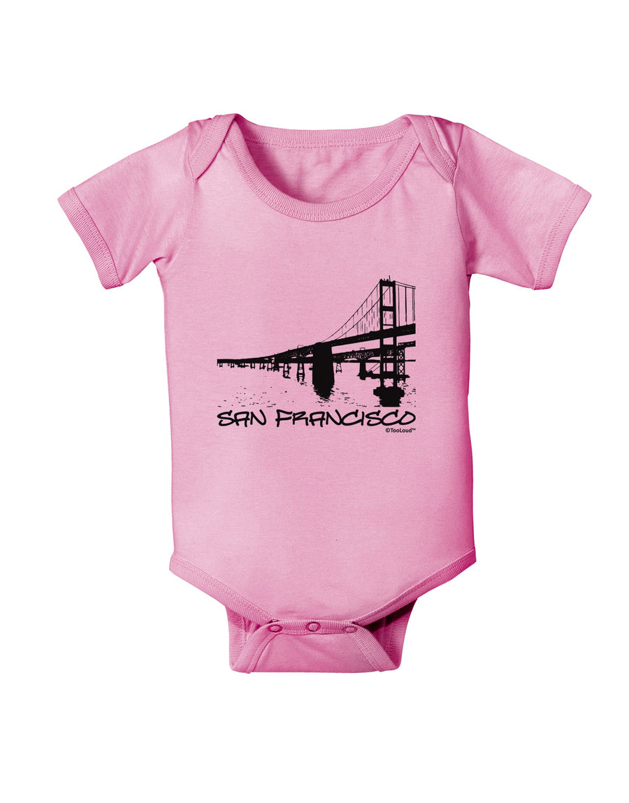 Bay Bridge Cutout Design - San Francisco Baby Romper Bodysuit by TooLoud-Baby Romper-TooLoud-White-06-Months-Davson Sales