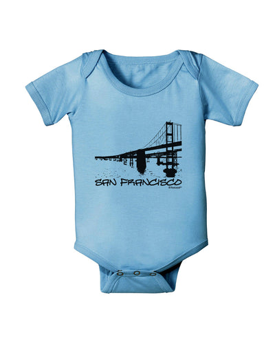 Bay Bridge Cutout Design - San Francisco Baby Romper Bodysuit by TooLoud-Baby Romper-TooLoud-Light-Blue-06-Months-Davson Sales