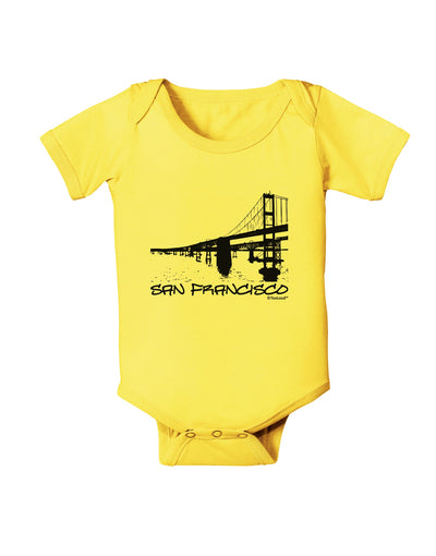 Bay Bridge Cutout Design - San Francisco Baby Romper Bodysuit by TooLoud-Baby Romper-TooLoud-Yellow-06-Months-Davson Sales