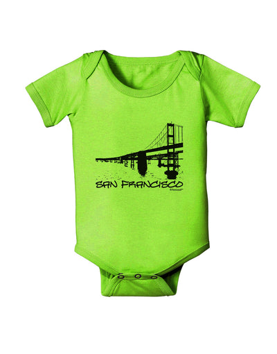 Bay Bridge Cutout Design - San Francisco Baby Romper Bodysuit by TooLoud-Baby Romper-TooLoud-Lime-Green-06-Months-Davson Sales