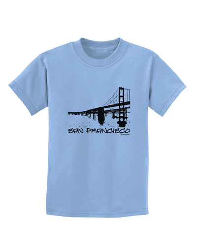 Bay Bridge Cutout Design - San Francisco Childrens T-Shirt by TooLoud-Childrens T-Shirt-TooLoud-Light-Blue-X-Small-Davson Sales