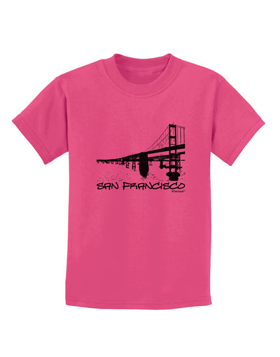 Bay Bridge Cutout Design - San Francisco Childrens T-Shirt by TooLoud-Childrens T-Shirt-TooLoud-Sangria-X-Small-Davson Sales