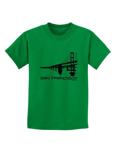 Bay Bridge Cutout Design - San Francisco Childrens T-Shirt by TooLoud-Childrens T-Shirt-TooLoud-Kelly-Green-X-Small-Davson Sales