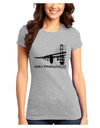 Bay Bridge Cutout Design - San Francisco Juniors T-Shirt by TooLoud-Womens Juniors T-Shirt-TooLoud-Ash-Gray-Juniors Fitted X-Small-Davson Sales