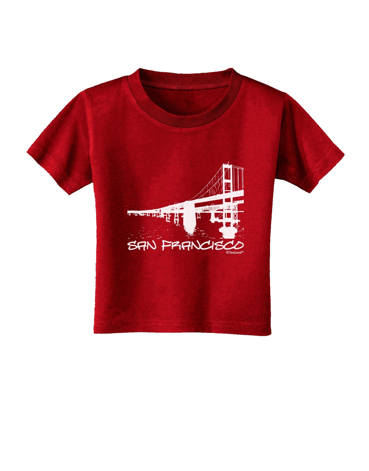 Bay Bridge Cutout Design - San Francisco Toddler T-Shirt Dark by TooLoud-Toddler T-Shirt-TooLoud-Red-2T-Davson Sales