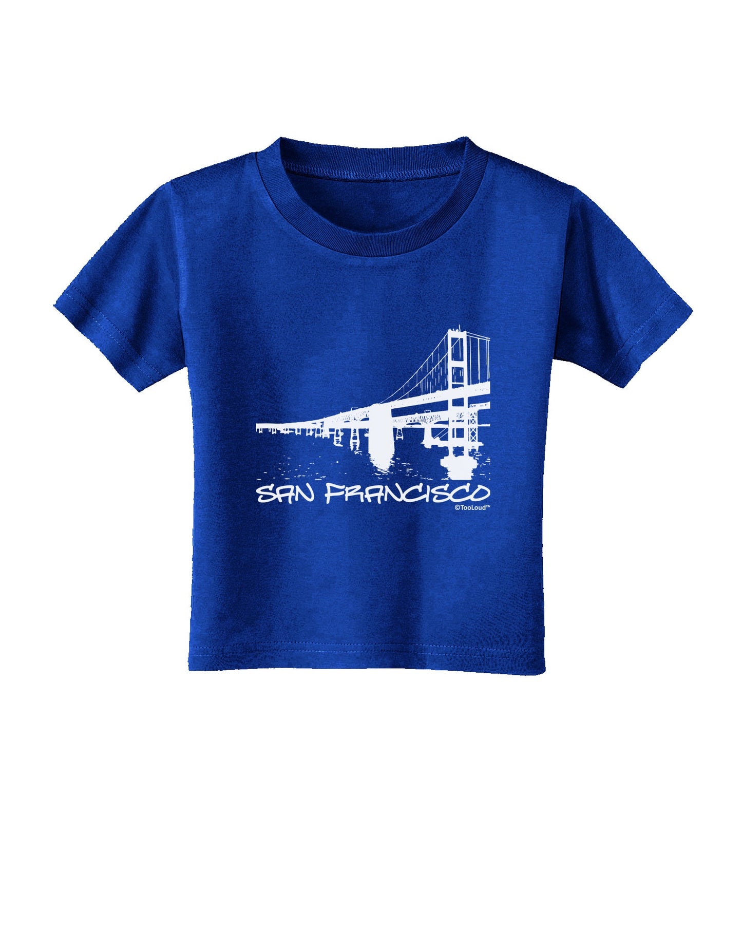 Bay Bridge Cutout Design - San Francisco Toddler T-Shirt Dark by TooLoud-Toddler T-Shirt-TooLoud-Royal-Blue-2T-Davson Sales