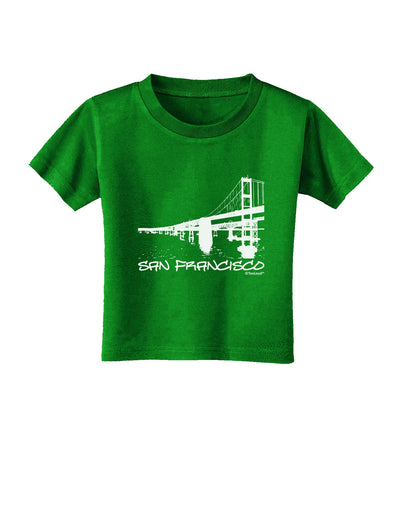 Bay Bridge Cutout Design - San Francisco Toddler T-Shirt Dark by TooLoud-Toddler T-Shirt-TooLoud-Clover-Green-2T-Davson Sales