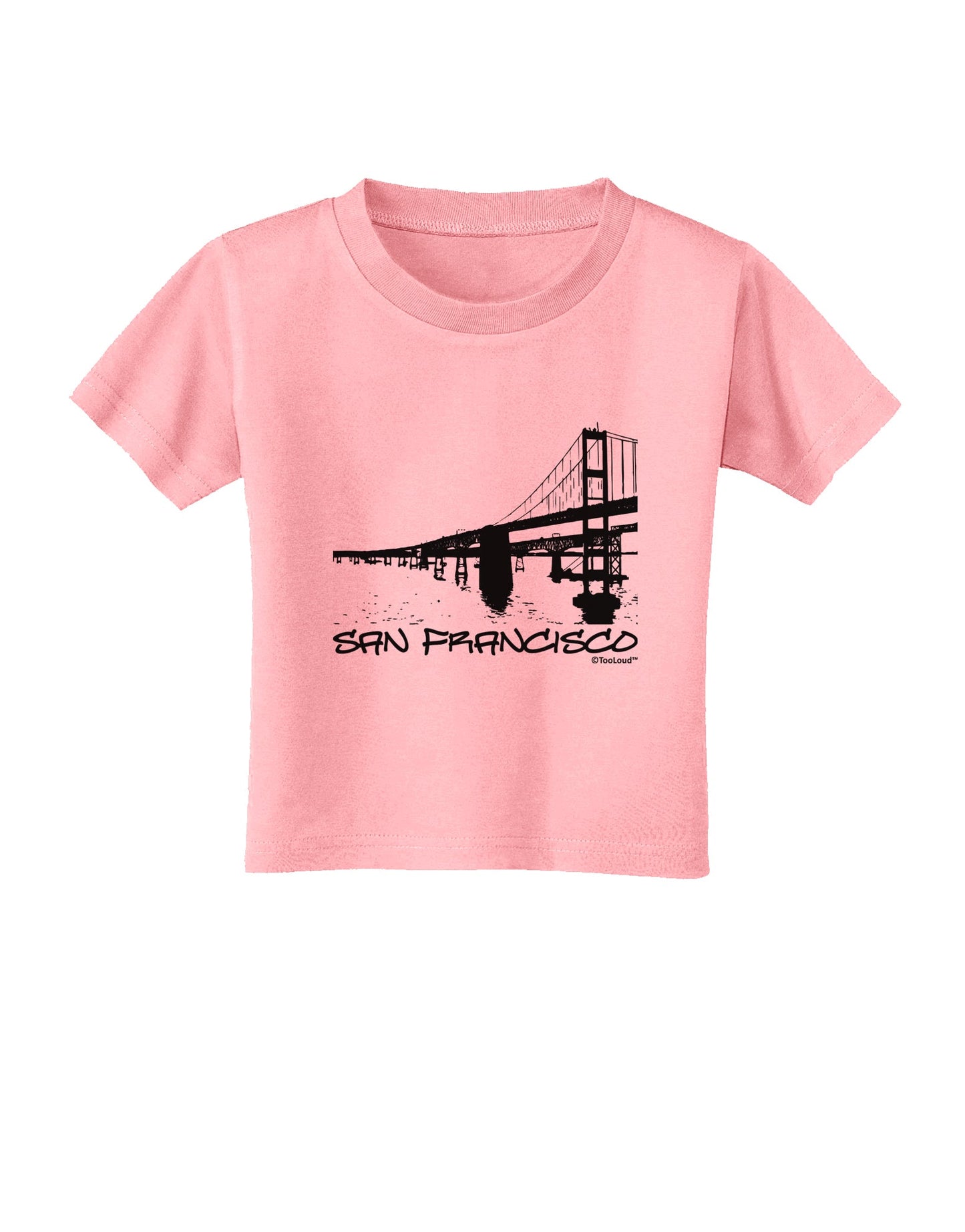 Bay Bridge Cutout Design - San Francisco Toddler T-Shirt by TooLoud-Toddler T-Shirt-TooLoud-Candy-Pink-2T-Davson Sales