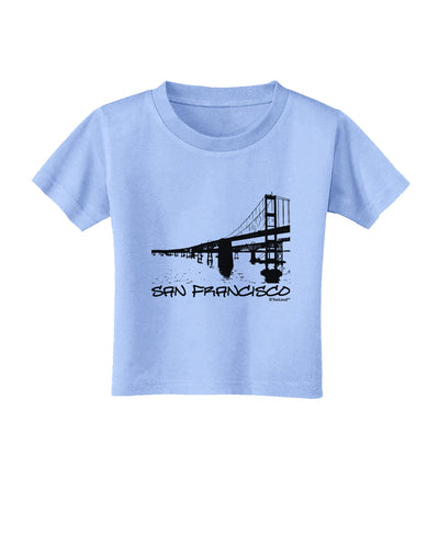 Bay Bridge Cutout Design - San Francisco Toddler T-Shirt by TooLoud-Toddler T-Shirt-TooLoud-Aquatic-Blue-2T-Davson Sales