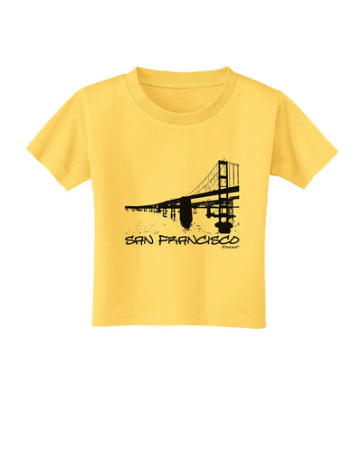 Bay Bridge Cutout Design - San Francisco Toddler T-Shirt by TooLoud-Toddler T-Shirt-TooLoud-Yellow-2T-Davson Sales