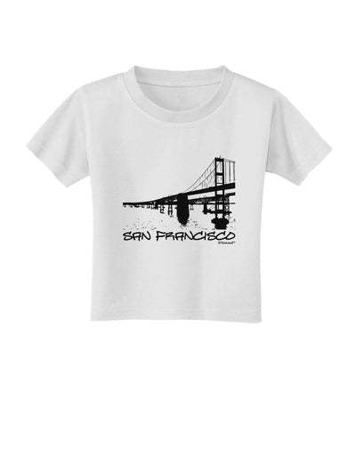 Bay Bridge Cutout Design - San Francisco Toddler T-Shirt by TooLoud-Toddler T-Shirt-TooLoud-White-2T-Davson Sales