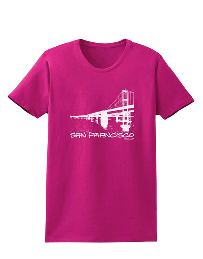 Bay Bridge Cutout Design - San Francisco Womens Dark T-Shirt by TooLoud-Womens T-Shirt-TooLoud-Hot-Pink-Small-Davson Sales