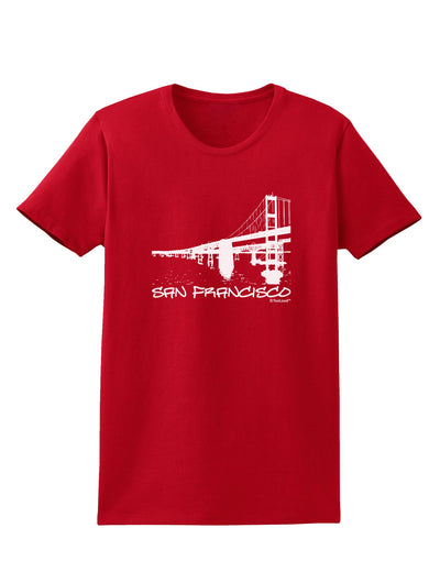 Bay Bridge Cutout Design - San Francisco Womens Dark T-Shirt by TooLoud-Womens T-Shirt-TooLoud-Red-X-Small-Davson Sales