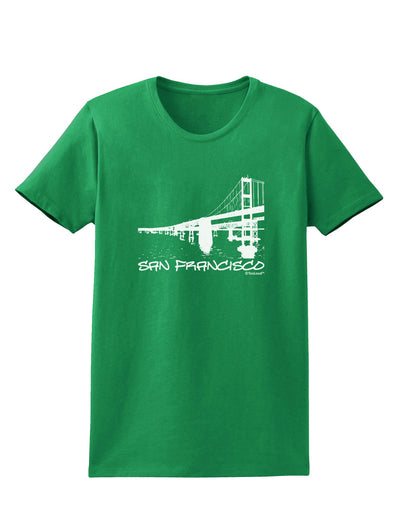 Bay Bridge Cutout Design - San Francisco Womens Dark T-Shirt by TooLoud-Womens T-Shirt-TooLoud-Kelly-Green-X-Small-Davson Sales