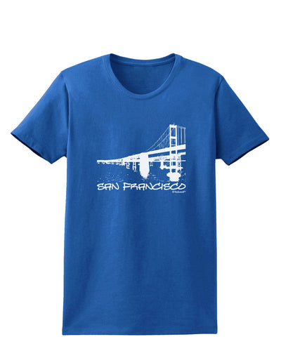 Bay Bridge Cutout Design - San Francisco Womens Dark T-Shirt by TooLoud-Womens T-Shirt-TooLoud-Royal-Blue-X-Small-Davson Sales