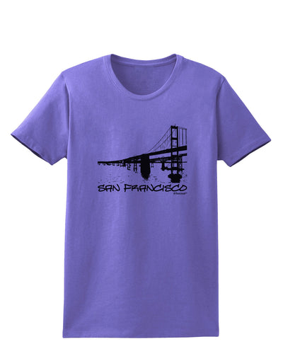 Bay Bridge Cutout Design - San Francisco Womens T-Shirt by TooLoud-Womens T-Shirt-TooLoud-Violet-X-Small-Davson Sales