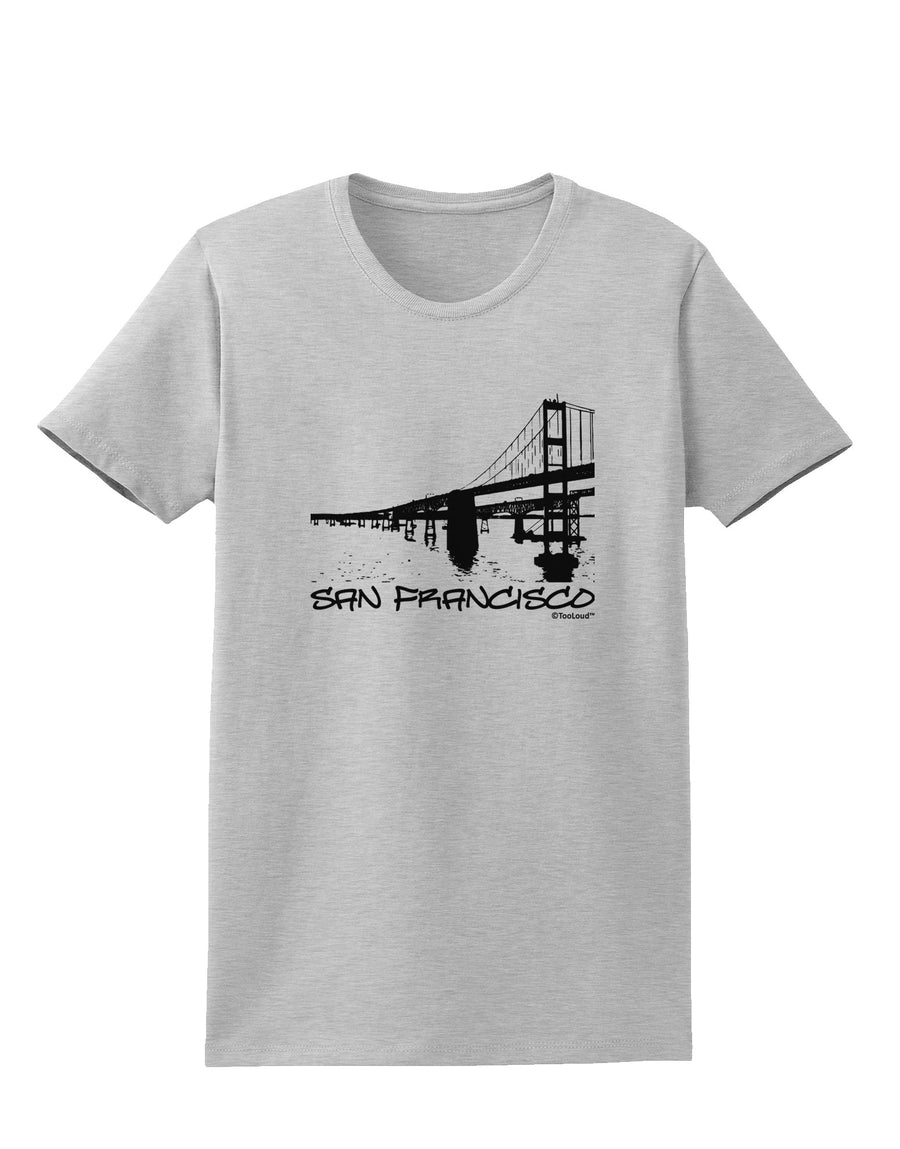 Bay Bridge Cutout Design - San Francisco Womens T-Shirt by TooLoud-Womens T-Shirt-TooLoud-White-X-Small-Davson Sales