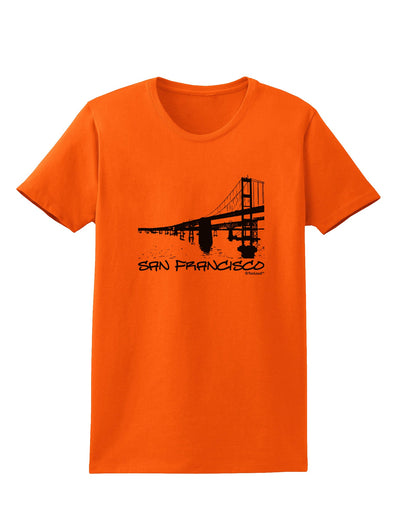 Bay Bridge Cutout Design - San Francisco Womens T-Shirt by TooLoud-Womens T-Shirt-TooLoud-Orange-X-Small-Davson Sales