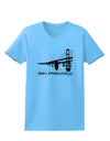 Bay Bridge Cutout Design - San Francisco Womens T-Shirt by TooLoud-Womens T-Shirt-TooLoud-Aquatic-Blue-X-Small-Davson Sales